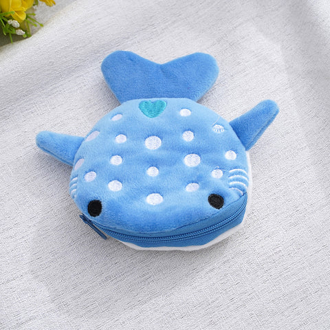 Porte-monnaie enfant en peluche requin mignon dessin animé pendentif