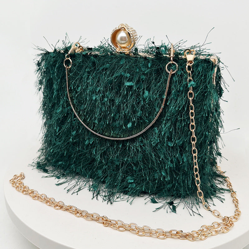 Tassel Handbags Women Dress Party Evening Bag Fashion Luxury Designer Square Bags Crossbody Shoulder Bag Ladies - Fashionner