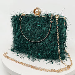 Tassel Handbags Women Dress Party Evening Bag Fashion Luxury Designer Square Bags Crossbody Shoulder Bag Ladies - Fashionner