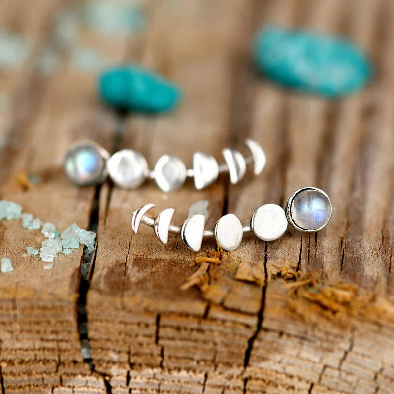 Buy Platinum Stud Earrings With A Classic Opal Bezel Setting online at Fashionner.