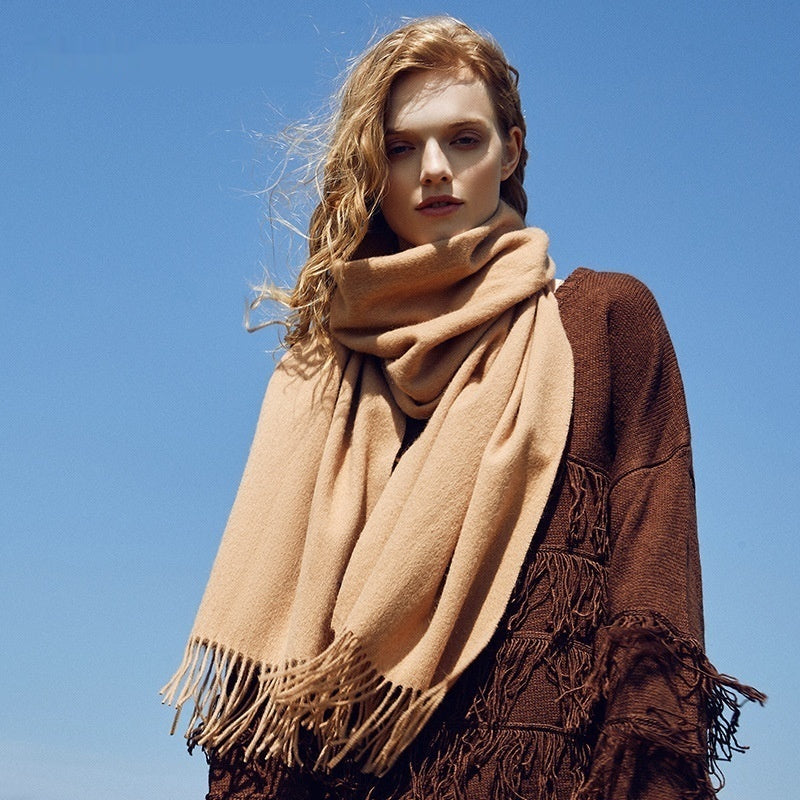 Buy Autumn And Winter Scarf Solid Color Wool Scarf Thickened Men And Women online at Fashionner.