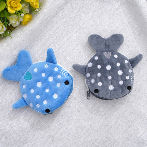 Porte-monnaie enfant en peluche requin mignon dessin animé pendentif