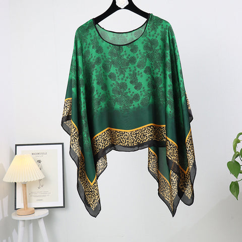 Artificial Silk Pullover Sunscreen Scarf Shawl - Fashionner