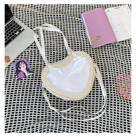 Simple All-match Heart-shaped Transparent Hand Crossbody Bag