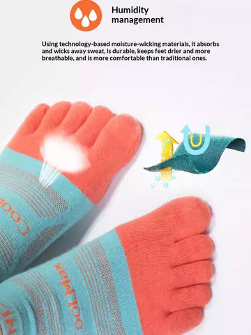 Chaussettes de sport de course, de marathon et de randonnée fendues pour hommes et femmes