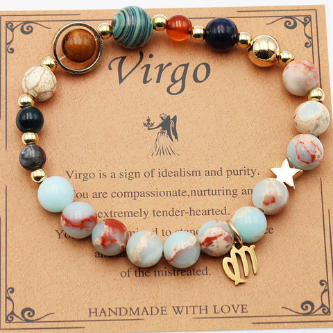 Bracelets Douze Constellations Pierres Naturelles Perles Huit Planètes