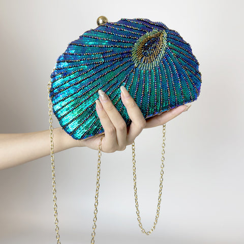 Sac à main chaîne bandoulière perlé asymétrique vintage pour femme
