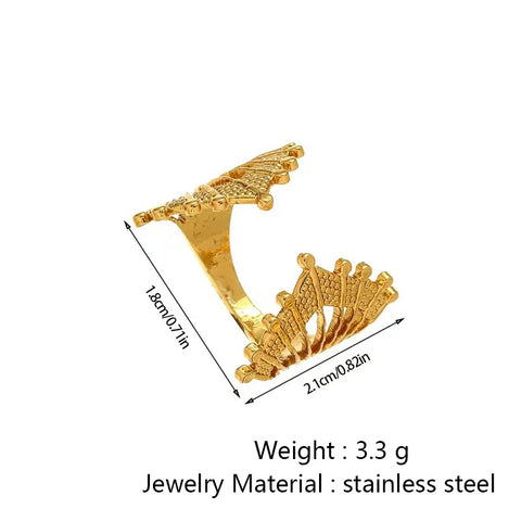 Buy Adjustable Size Ring With Stainless Steel Hollow Geometric Shape Opening online at Fashionner.