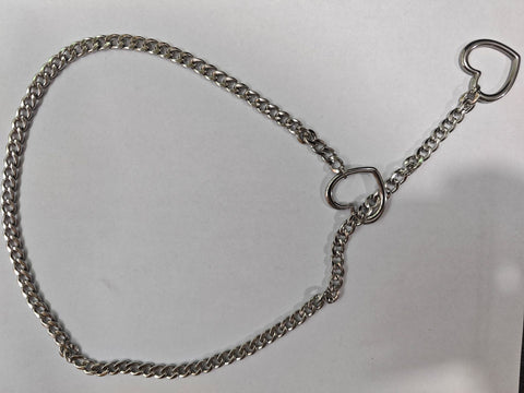 Collier réglable en forme de cœur, maille cubaine