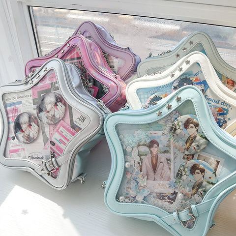 Sac à dos Transparent à bandoulière en forme d'étoile à cinq branches et de dessin animé mignon