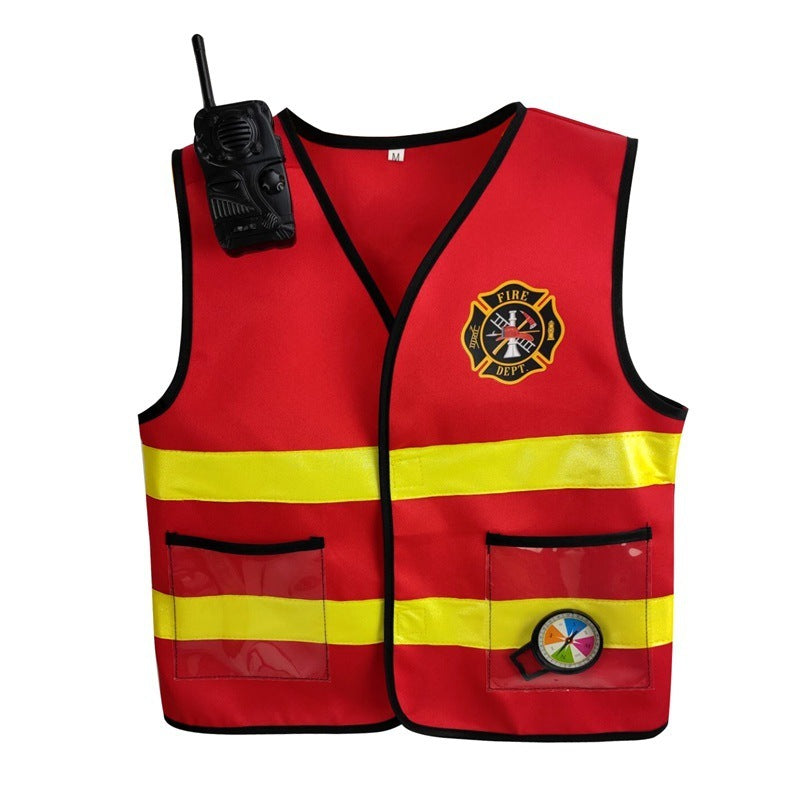 Children's Fire Fighter Vest 6-piece Set As The Light Goes Out Cosplay Clothes
