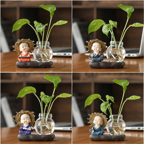 Radis Vert Hydroponique Pots de Plantes et Ustensiles Décorations de Bureau Transparentes Ameublement