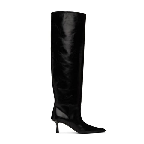European And American Style Square Toe Cowboy Boot Women's Casual Pleated Pile Style Boots Stiletto Heel - Fashionner