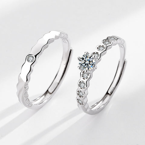 Accessoires de couple bague alvéolée