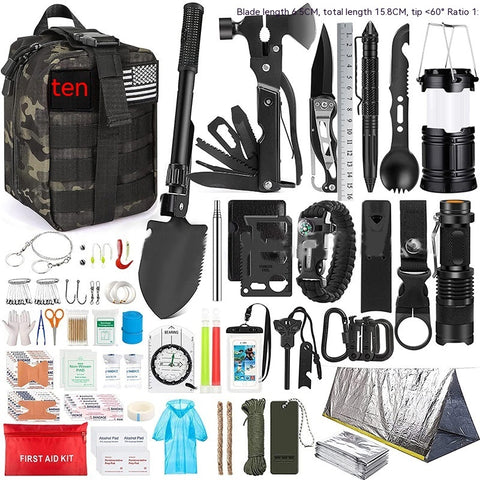 Fournitures de Camping en Plein Air Équipement Kit Outil de Survie d'Urgence Multifonctionnel en Plein Air