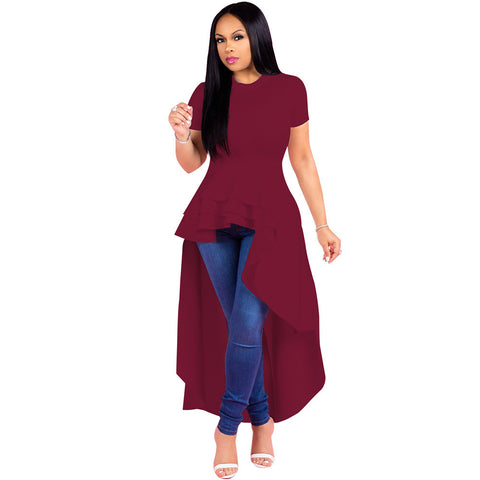 Robe de soirée élégante à volants asymétriques