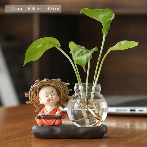 Radis Vert Hydroponique Pots de Plantes et Ustensiles Décorations de Bureau Transparentes Ameublement