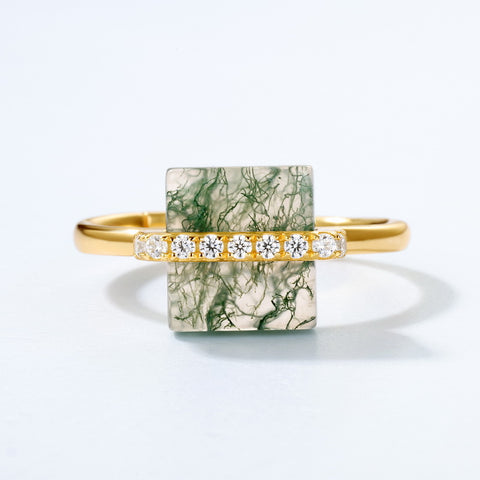 Buy Green Moss Ring Womens Jewelry Instagram-Style 925 Sterling Silver online at Fashionner.