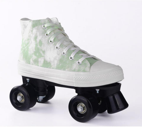 Patins à roulettes doubles à quatre roues pour adultes en toile camouflage
