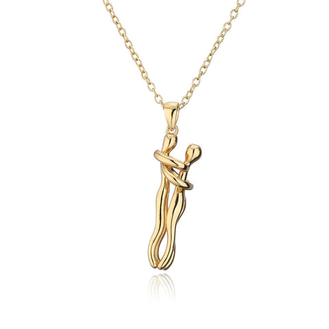 Collier Hot Sale Câlin Affectueux Collier Couple Anniversaire Saint-Valentin Cadeau Mode Punk Style Urbain Pendentif Collier