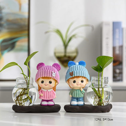 Radis Vert Hydroponique Pots de Plantes et Ustensiles Décorations de Bureau Transparentes Ameublement