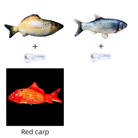 Version sans herbe à chat - Jouet électrique de simulation de poisson sauteur