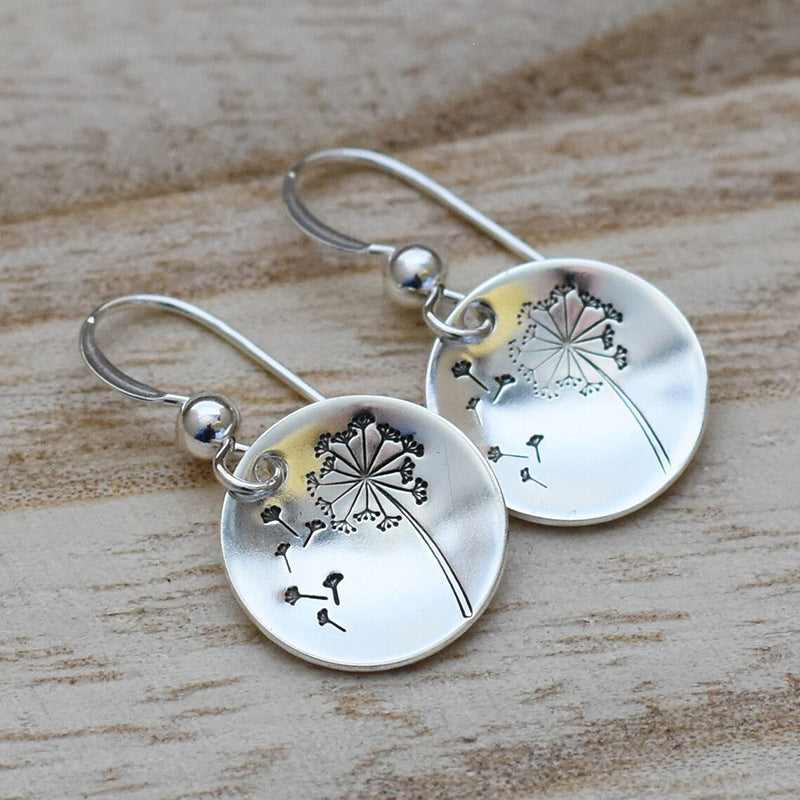 Buy Simple Retro Round Dandelion Earrings For Women online at Fashionner.