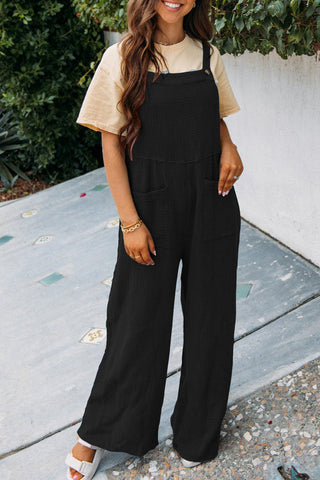 Fashion Square Neck Jumpsuit With Pockets Spring Summer Casual Solid Color Loose Overalls Womens Clothing - Fashionner