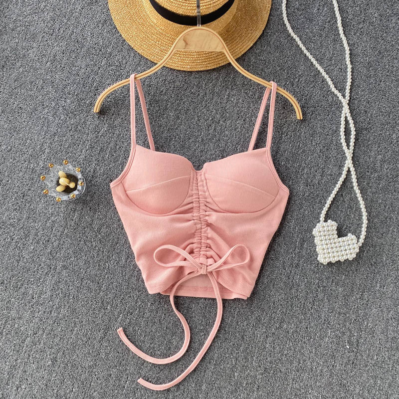 Women's Camisole Fashion Drawstring Slim Fit Vest - Fashionner