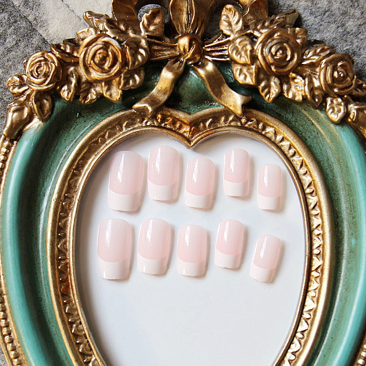 24 Pieces Of French Long Fake Nails - Fashionner