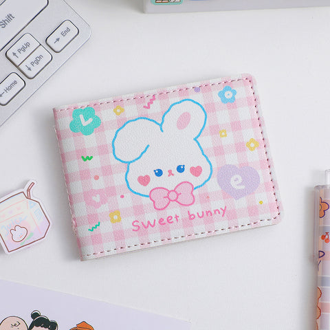 Housse de permis de conduire deux-en-un avec motif de lapin mignon de dessin animé