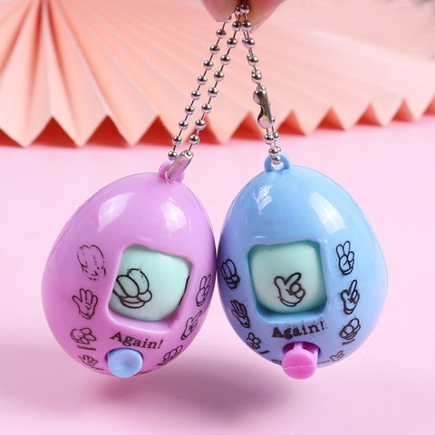 Ciseaux, Pierre, Chiffon, Porte-clés, Capsule Surprise Changeant de Visage
