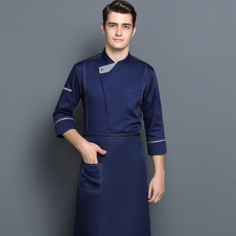 Chef Uniform Long Sleeve Concealed Button Men And Women Catering