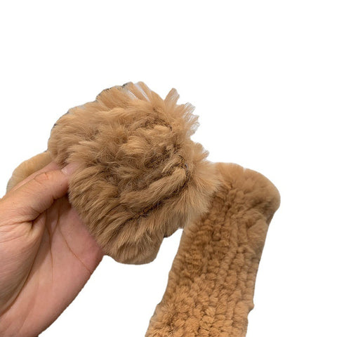 Gants doux, chauds et épais en fourrure de lapin Rex
