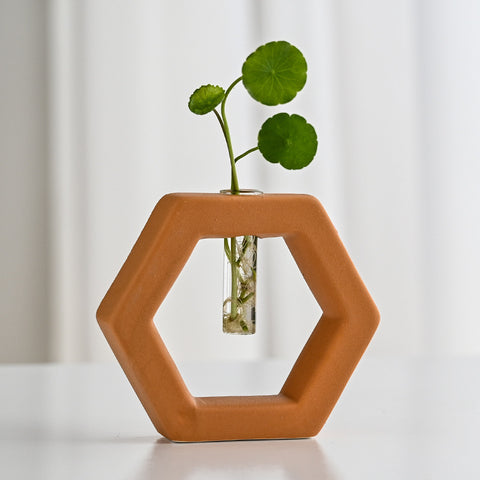 Aménagements d'intérieur nordiques avec placements de fleurs hydroponiques géométriques