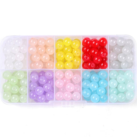 Perles rondes doubles en cristal de verre, kit de matériaux pour bracelet DIY fait à la main, boîte d'accessoires, matériaux pour enfiler les perles