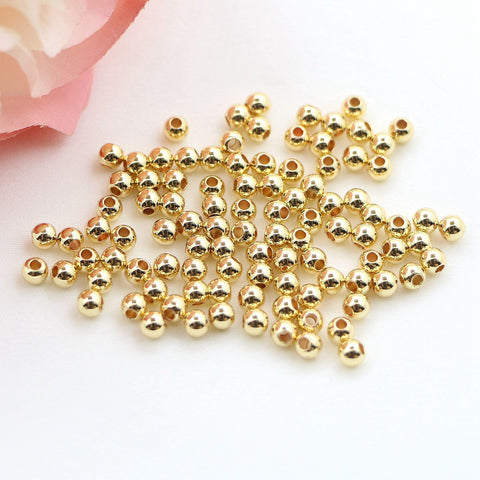 Perles intercalaires dorées pour rétention de couleur plaquées or 14K