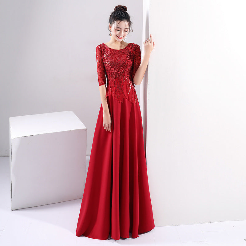 Performance Costume Women's Long Dress Banquet Temperament Evening