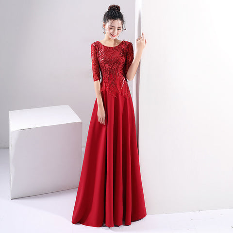 Robe longue de performance pour femme, tempérament élégant, pour banquet et soirée