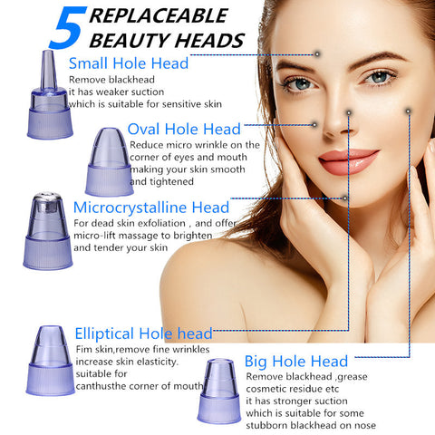 Instrument Dissolvant de Points Noirs, Aspirateur Anti-Acné, Nettoyant Facial, Outil de Soin de la Peau, Nettoyant de Pores en Profondeur