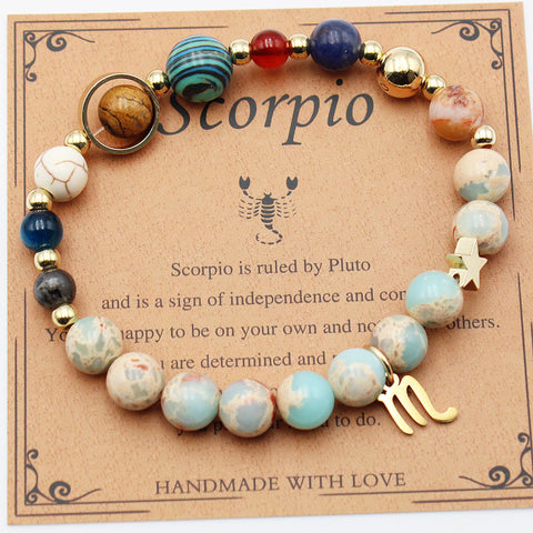 Bracelets Douze Constellations Pierres Naturelles Perles Huit Planètes