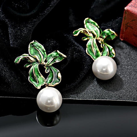 Buy French-Style Dripping Earrings For Women Inlaid With Pearls online at Fashionner.