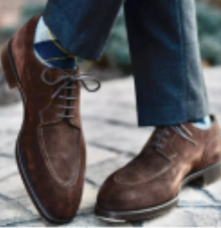Chaussures richelieu en daim style britannique pour homme