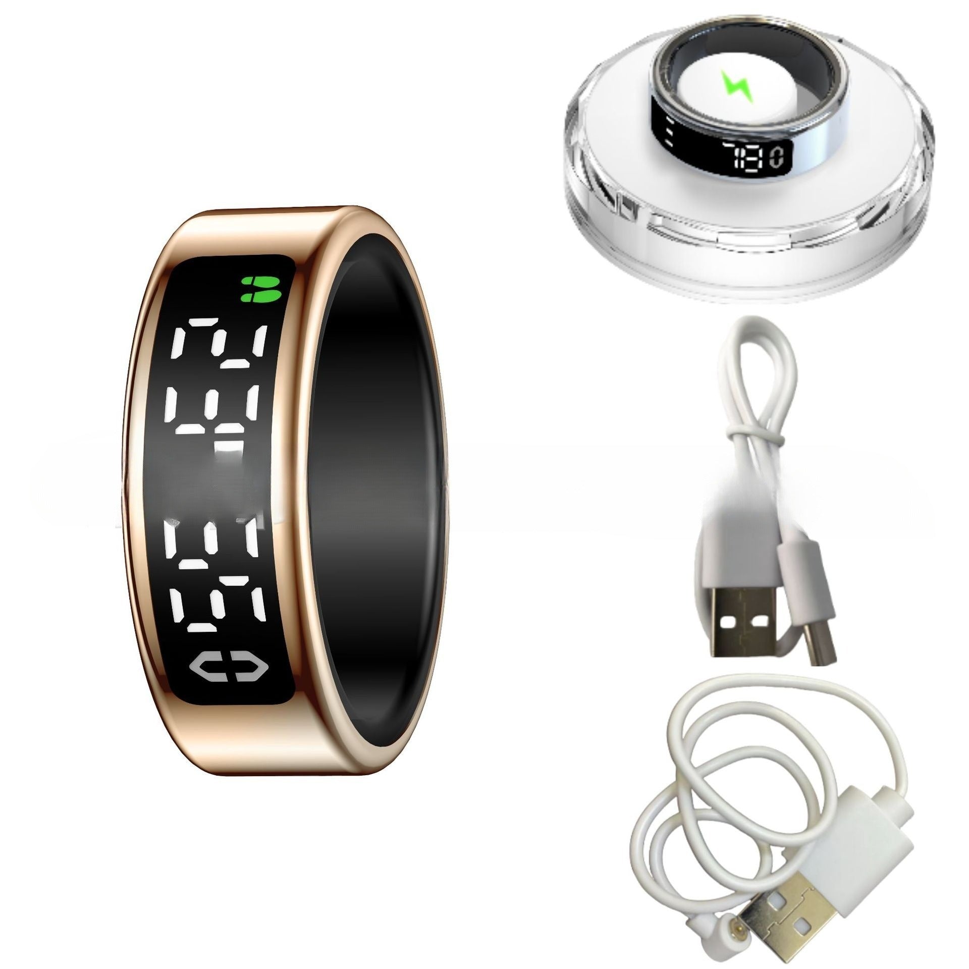 Heart Rate Blood Oxygen Sleep Sports Display Smart Ring