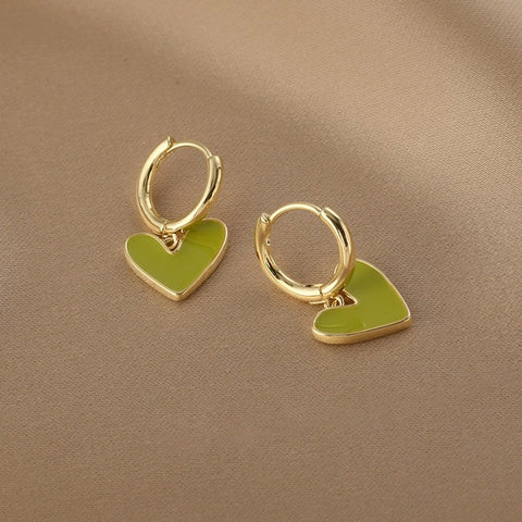 Boucles d'oreilles Cœur d'amour Pêche douce Clip d'oreille Cœur