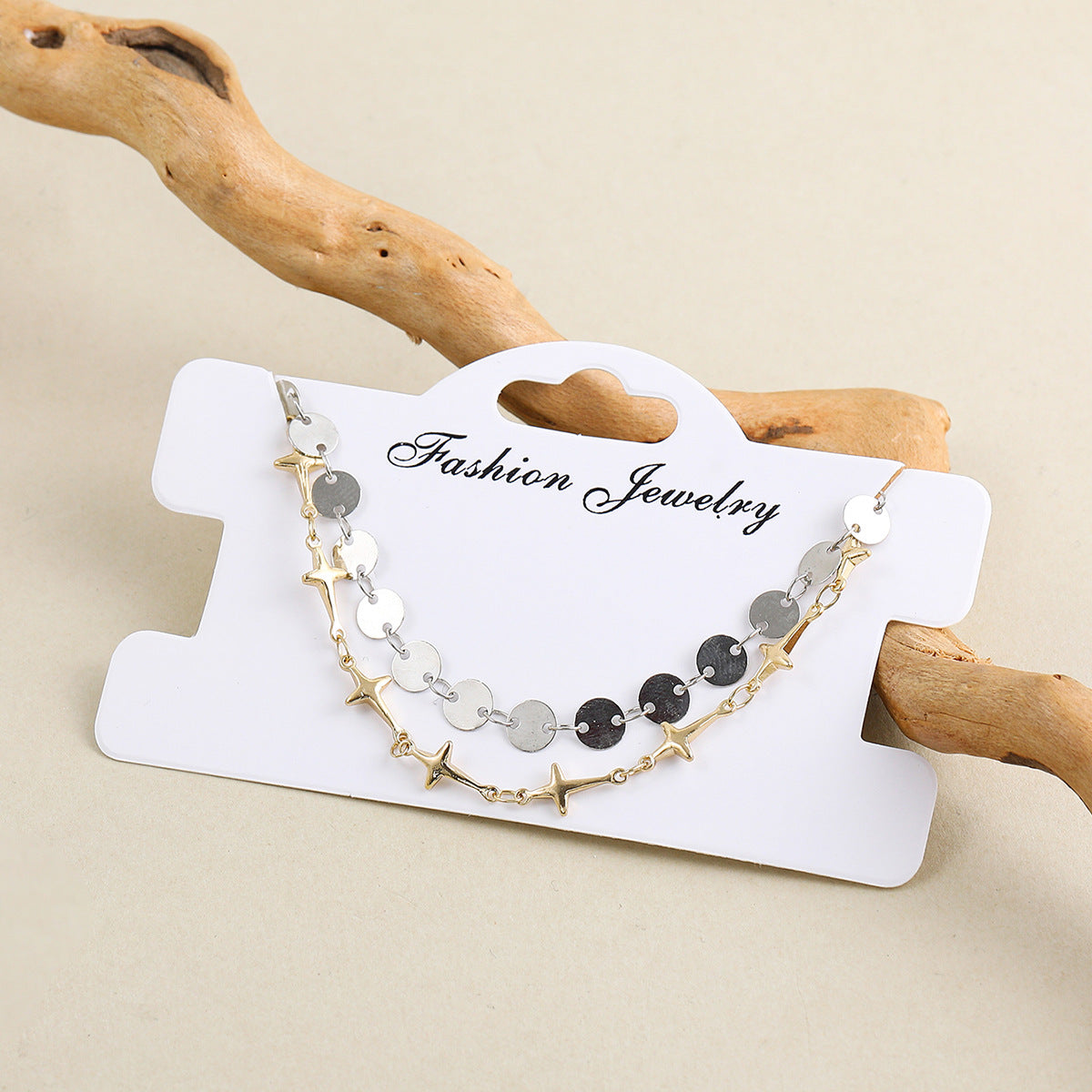 Buy Bohemian-Style Cross And Double-Heart Multi-Layer Anklet online at Fashionner.