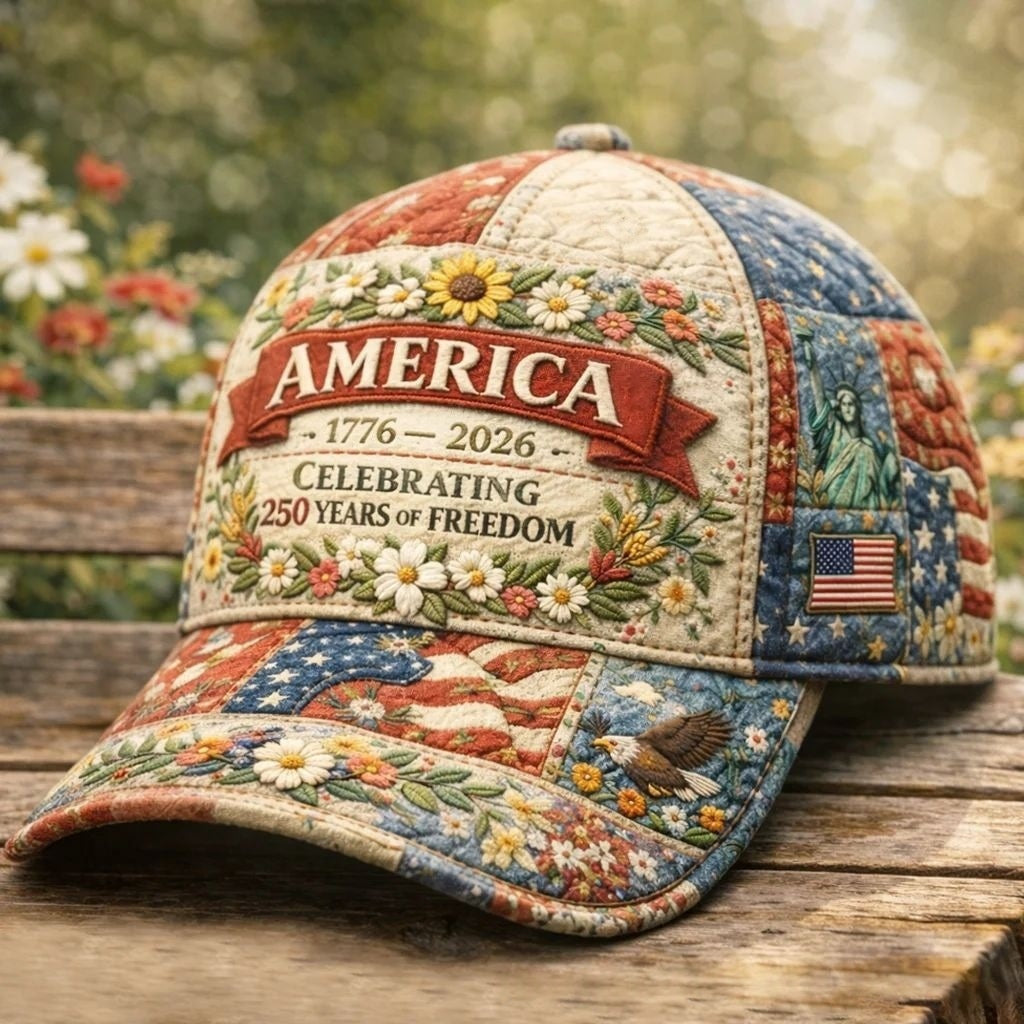 Buy America's 250th Anniversary Rose 3d Printed Baseball Cap For Daily Travel And Independence Day Celebration online at Fashionner.