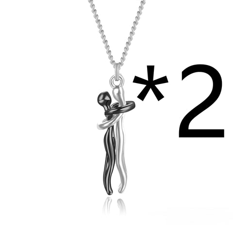 Collier Hot Sale Câlin Affectueux Collier Couple Anniversaire Saint-Valentin Cadeau Mode Punk Style Urbain Pendentif Collier