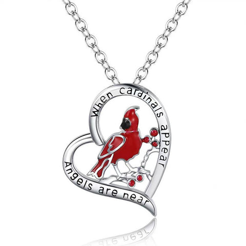 Collier Pendentif Cardinal Créatif en Forme de Cœur, Bijou Commémoratif Exquis pour Fête, Cadeaux d'Anniversaire, Cadeau de Saint-Valentin