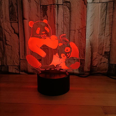 Lampe de nuit 3D panda ambiance créative tactile